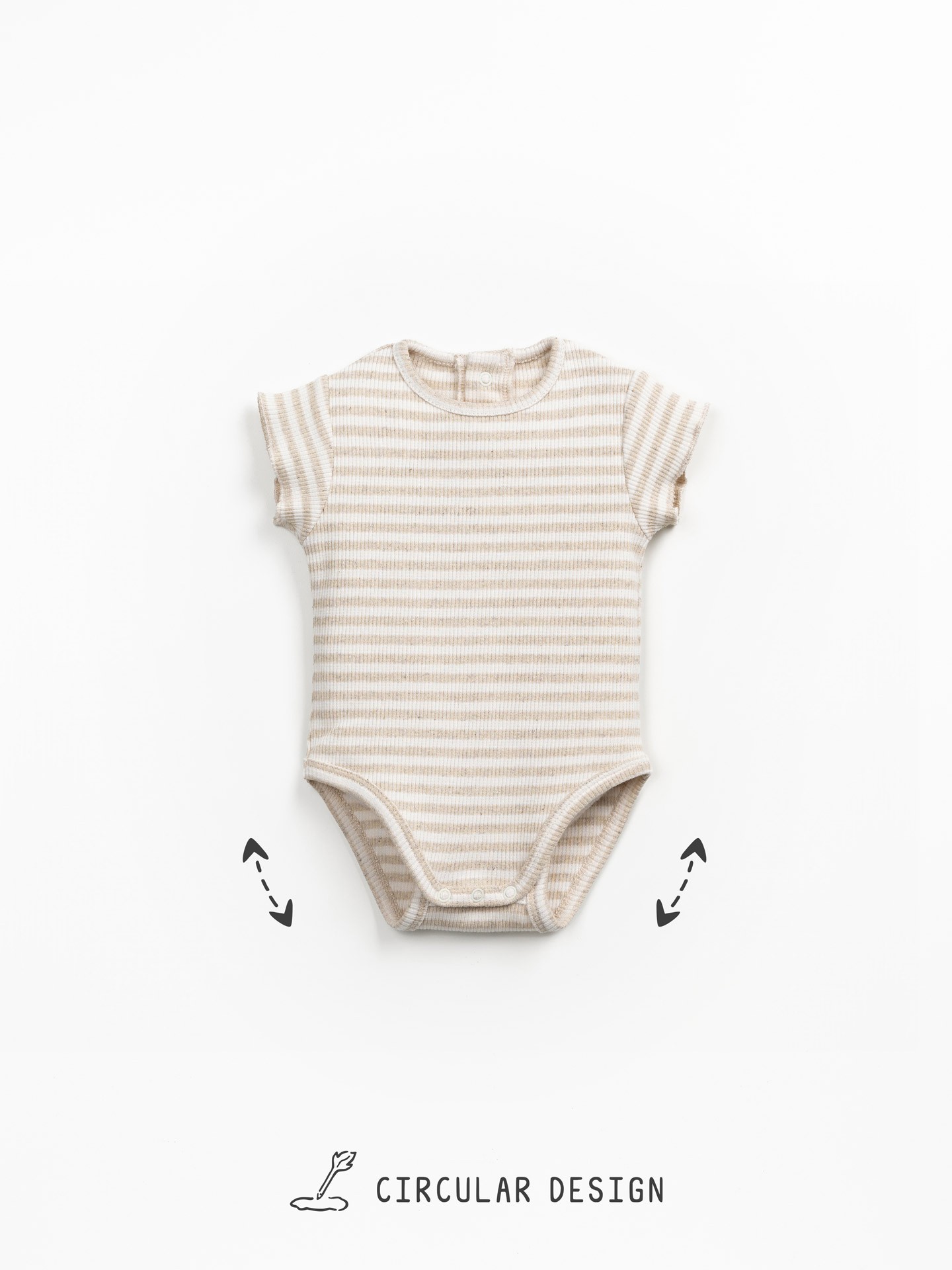 Body de manga corta con estampado de rayas