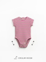 Short-sleeved bodysuit with a striped pattern