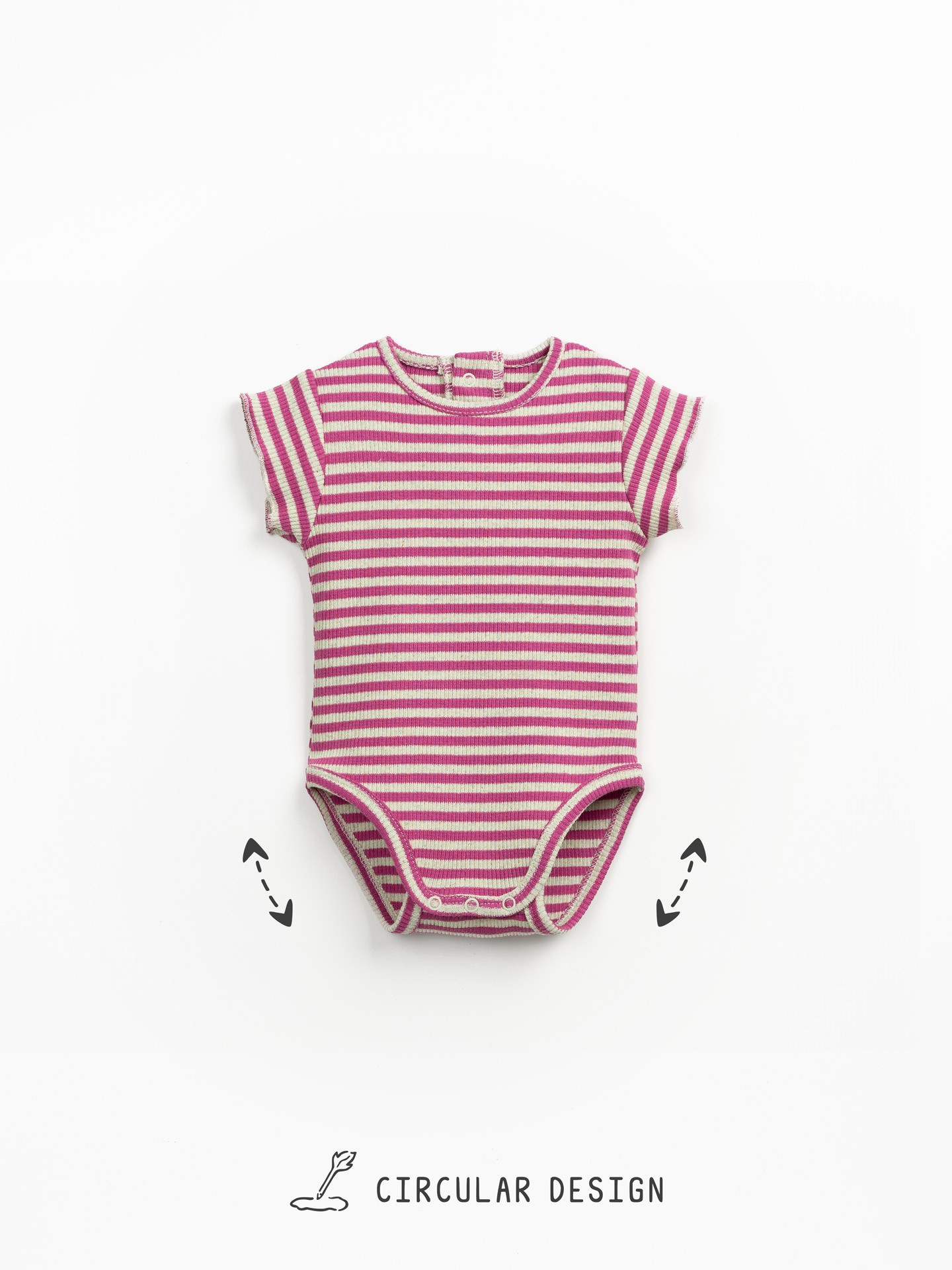 Short-sleeved bodysuit with a striped pattern