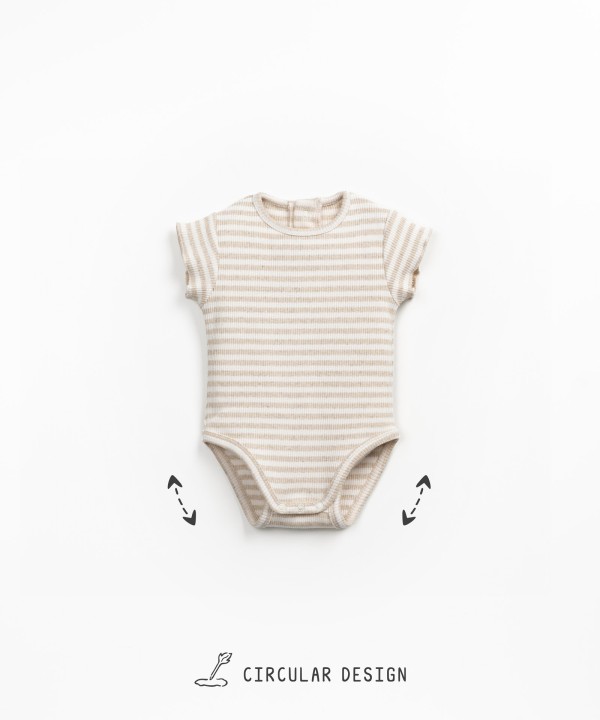 Body de manga corta con estampado de rayas