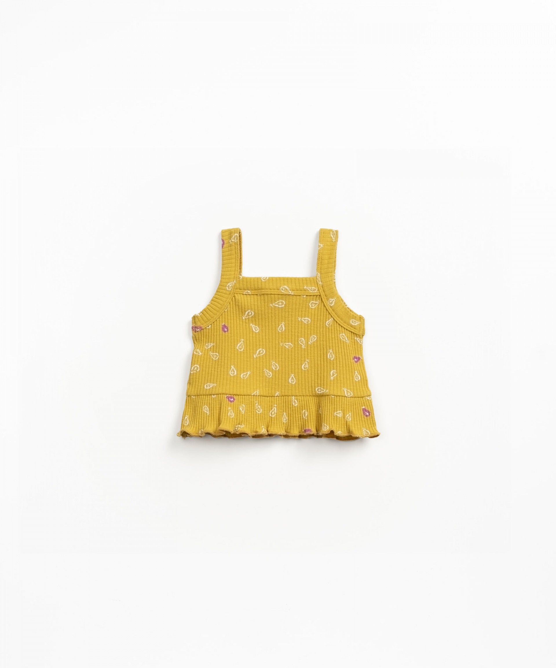 Strappy top with ruffle insert