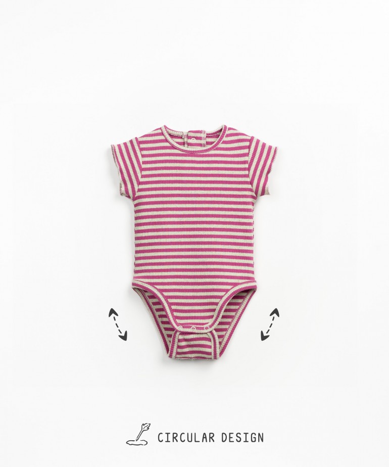 Short-sleeve bodysuit in organic cotton, hemp, and elastane