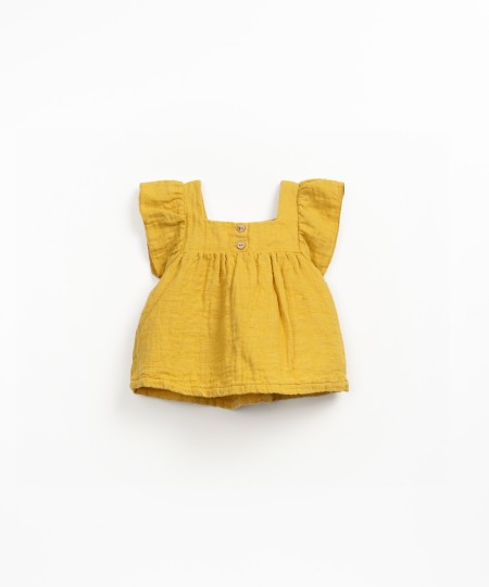 Tunique en tissu m�lange de coton et lin