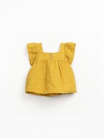 Tunique en tissu m�lange de coton et lin