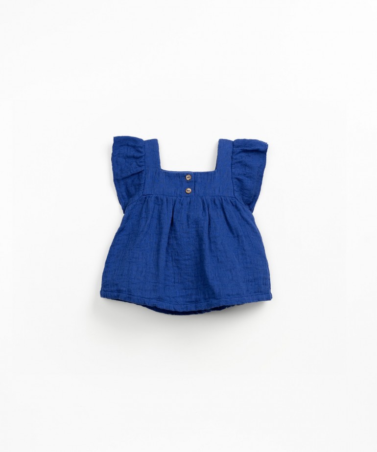 Fabric tunic with a blend of cotton and linen