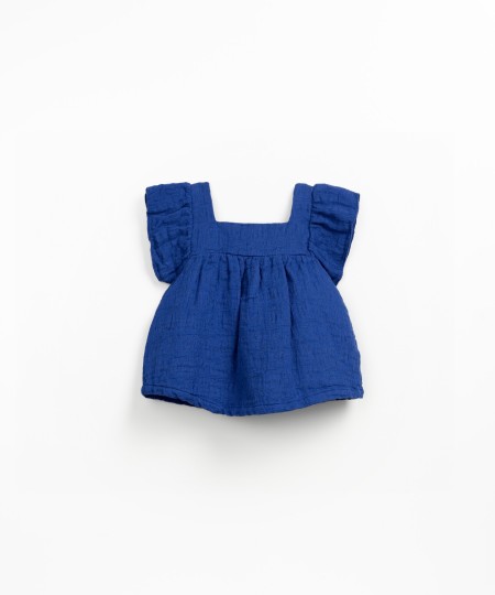 Fabric tunic with a blend of cotton and linen