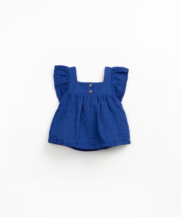 Tunique en tissu m�lange de coton et lin