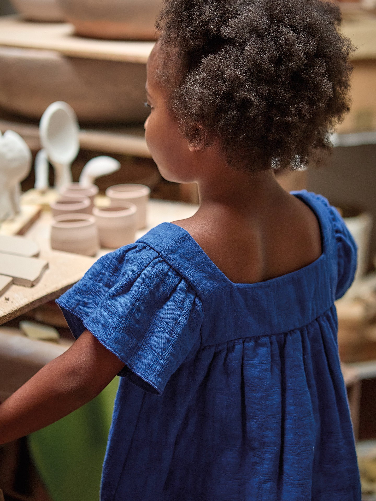 Tunique en tissu mélange de coton et lin