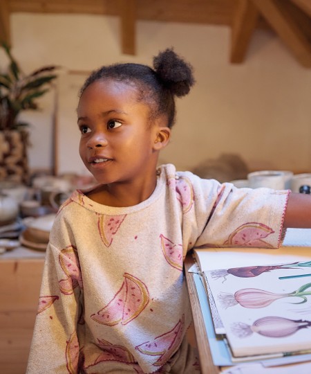 Sudadera de punto con mezcla de algodón orgánico y fibras recicladas