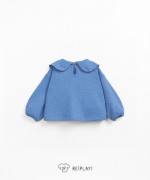 Knit sweatshirt with regenerative cotton