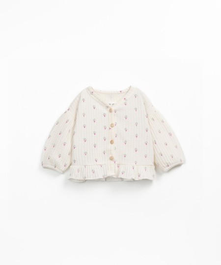 Veste en maille textur�e avec motif