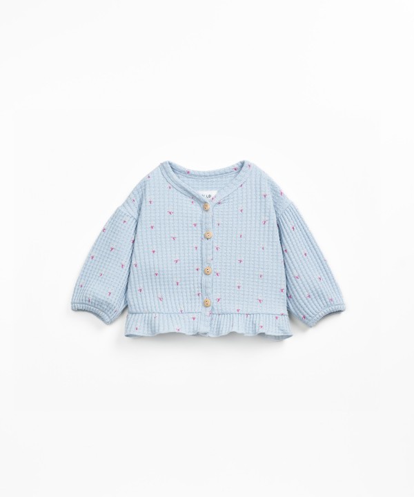 Veste en maille textur�e avec motif