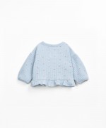 Knitted jacket with a blend of recycled fibers