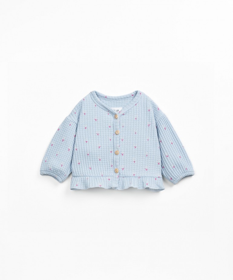Textured knit jacket with pattern