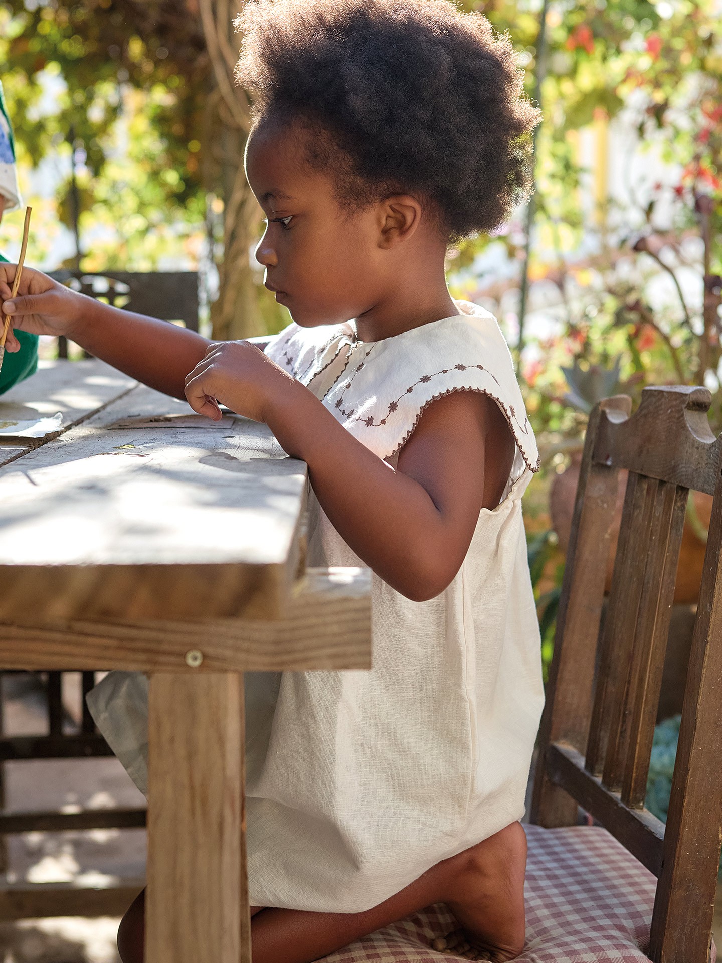 Robe en tissu avec mélange de lin et de coton biologique