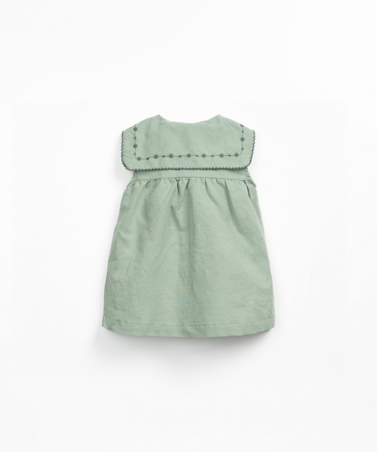 Fabric dress with a mixture of linen and organic cotton