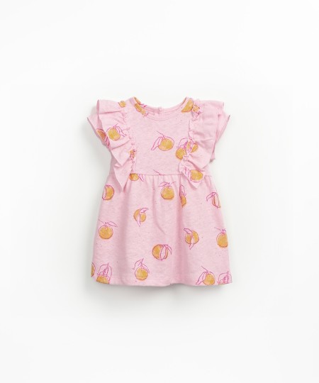 Vestido de punto con estampado de naranjas