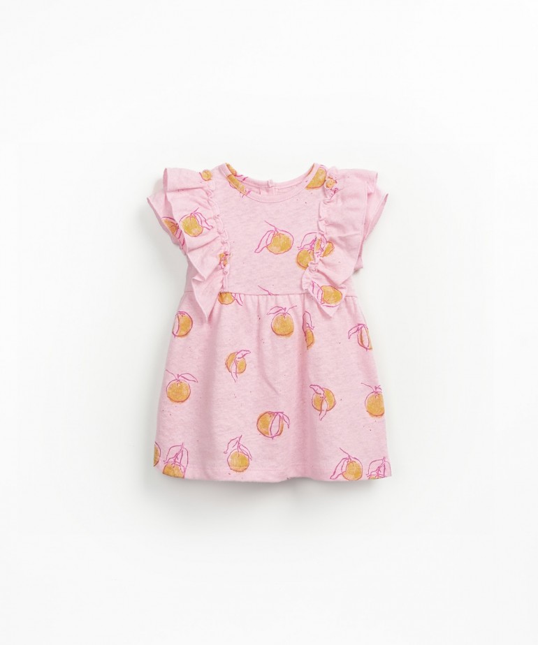 Jersey dress with orange print