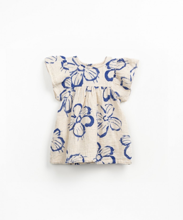Fabric dress with flower print