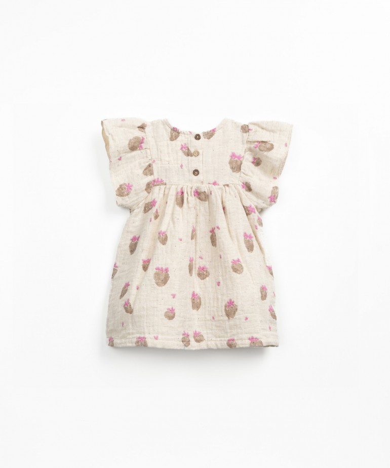 Vestito in tessuto con stampa di fragole