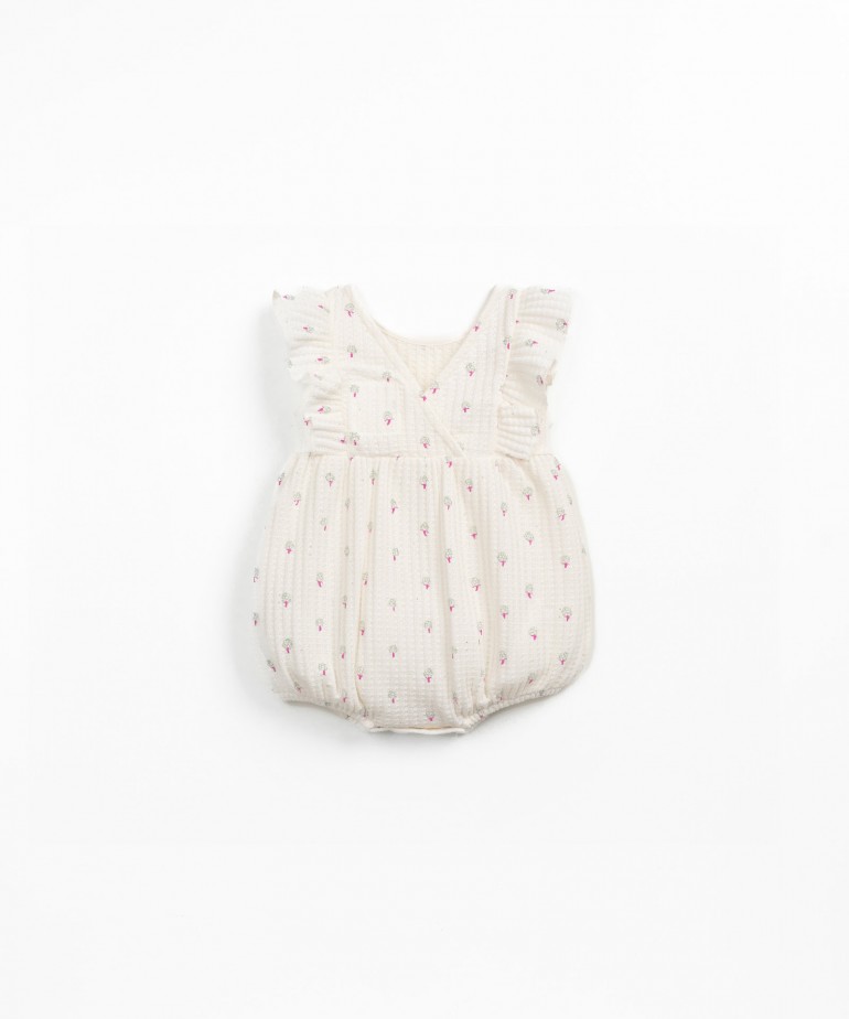 Tuta in maglia testurizzata con stampa