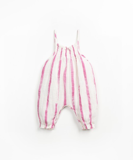 Combinaison en tissu avec imprimé à rayures