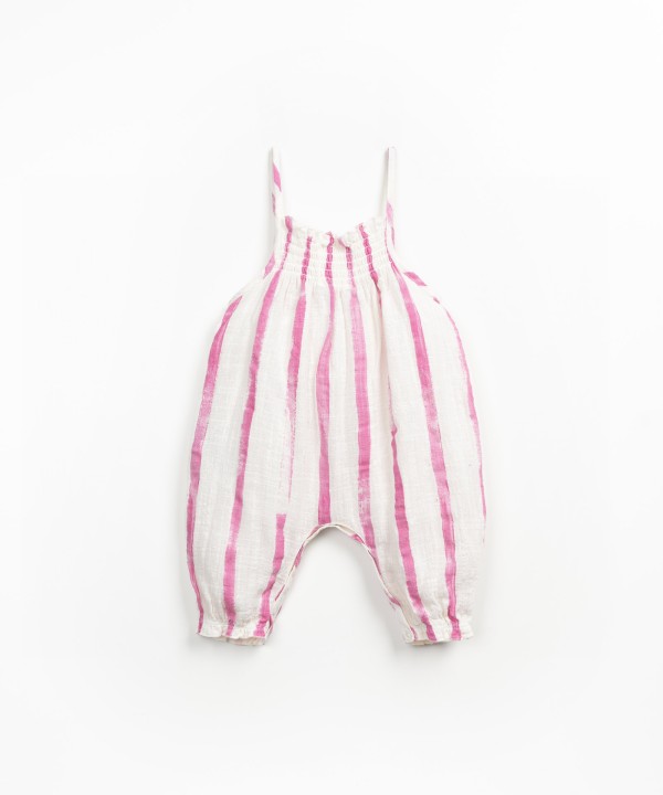 Combinaison en tissu avec imprimé à rayures