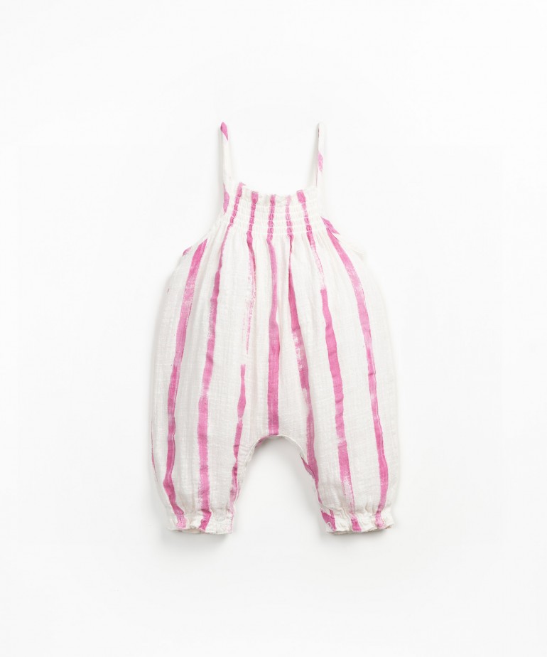 Striped fabric jumpsuit