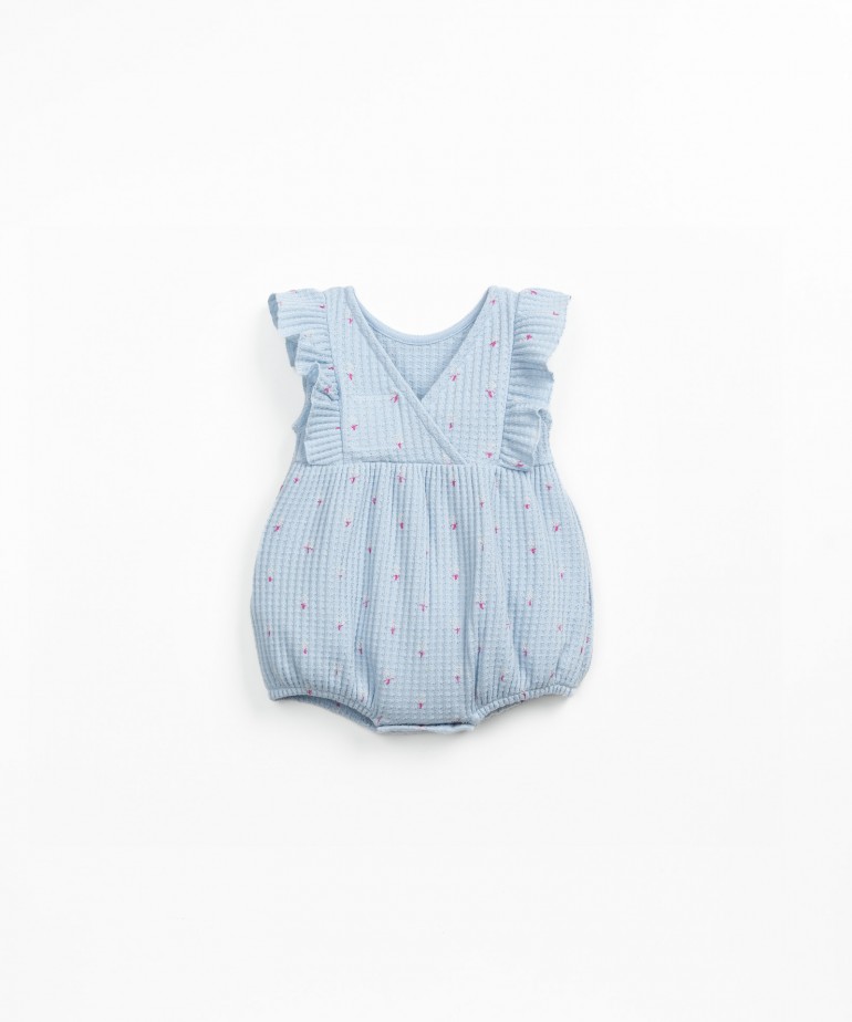 Tuta in maglia testurizzata con stampa