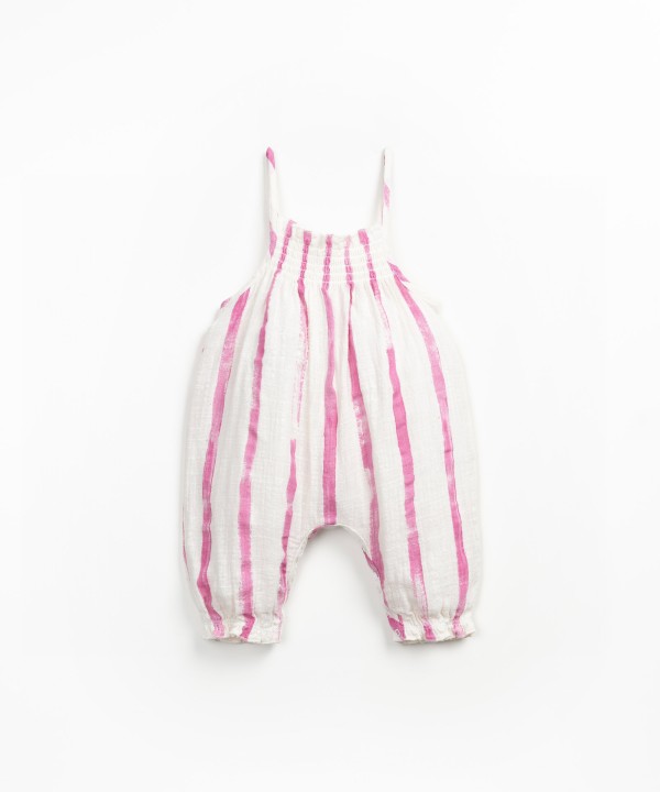 Combinaison en tissu avec imprimé à rayures