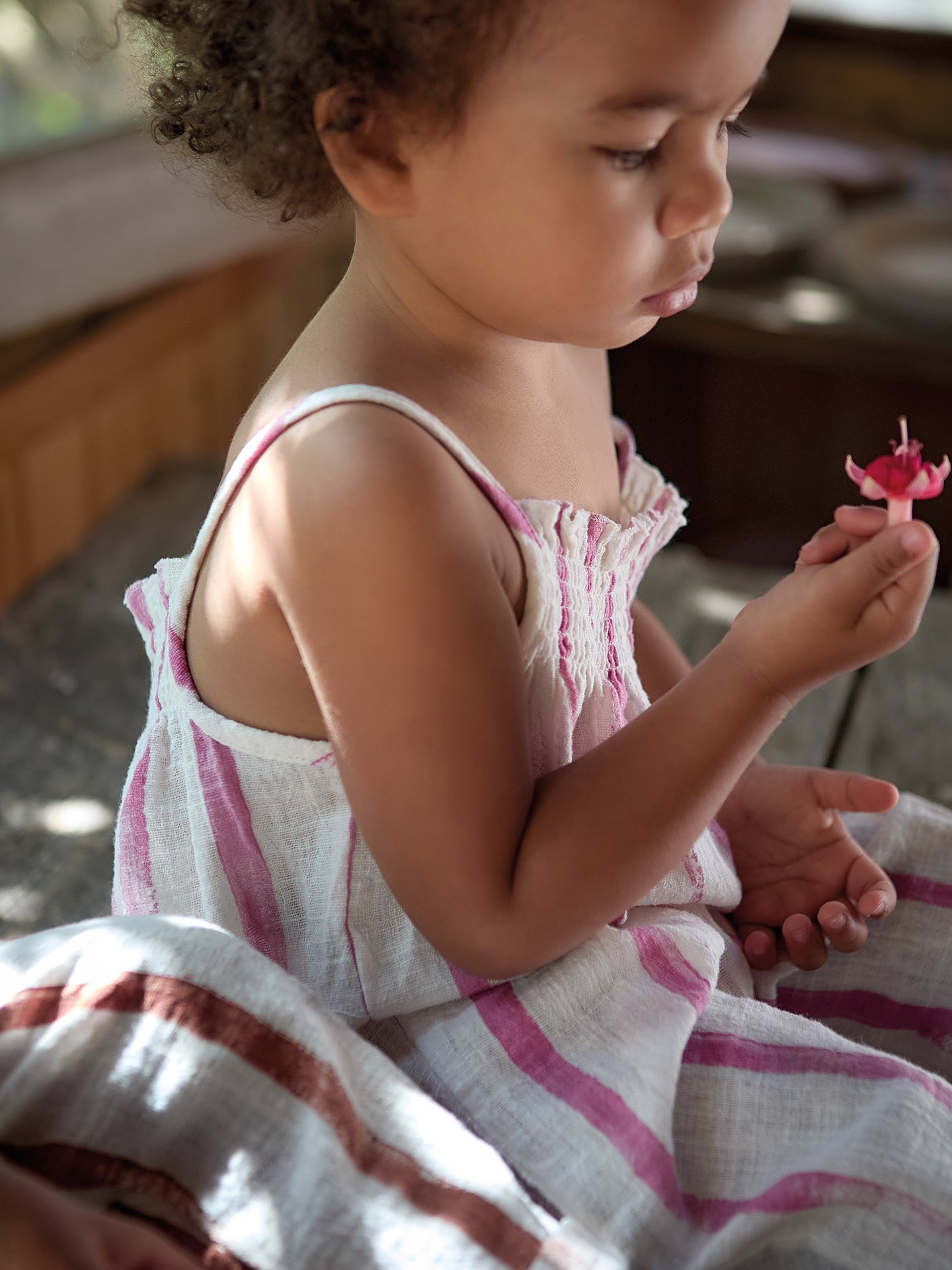 Combinaison en tissu avec imprimé à rayures