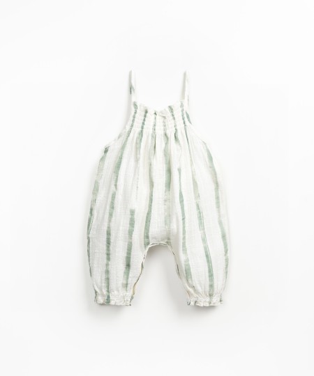 Tuta in tessuto con stampa a righe