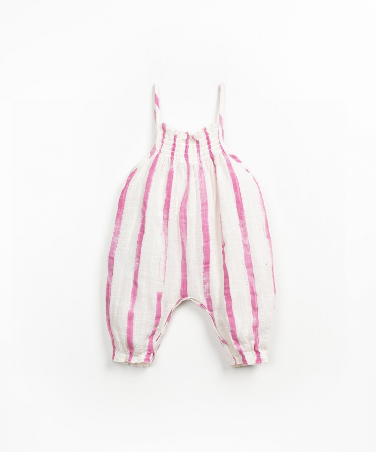 Striped fabric jumpsuit