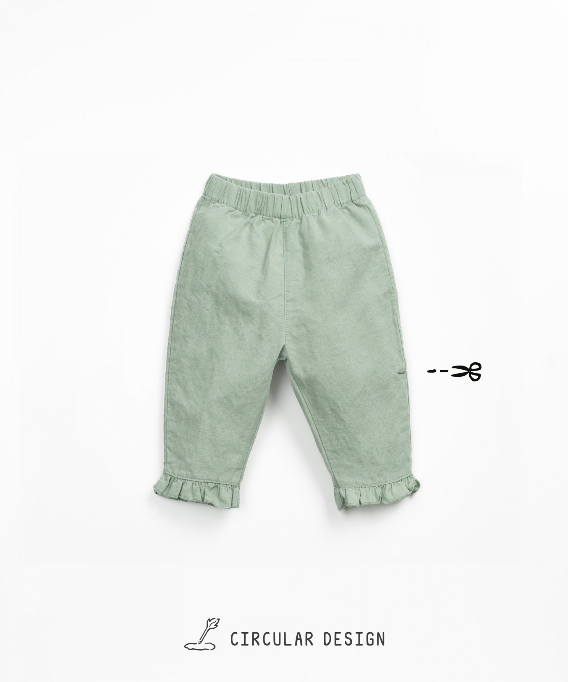 Trousers with frill detail