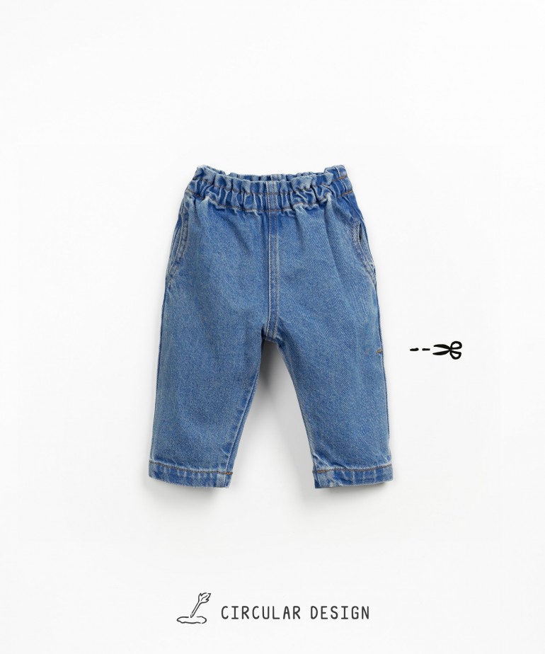 Denim trousers with organic cotton and coconut button