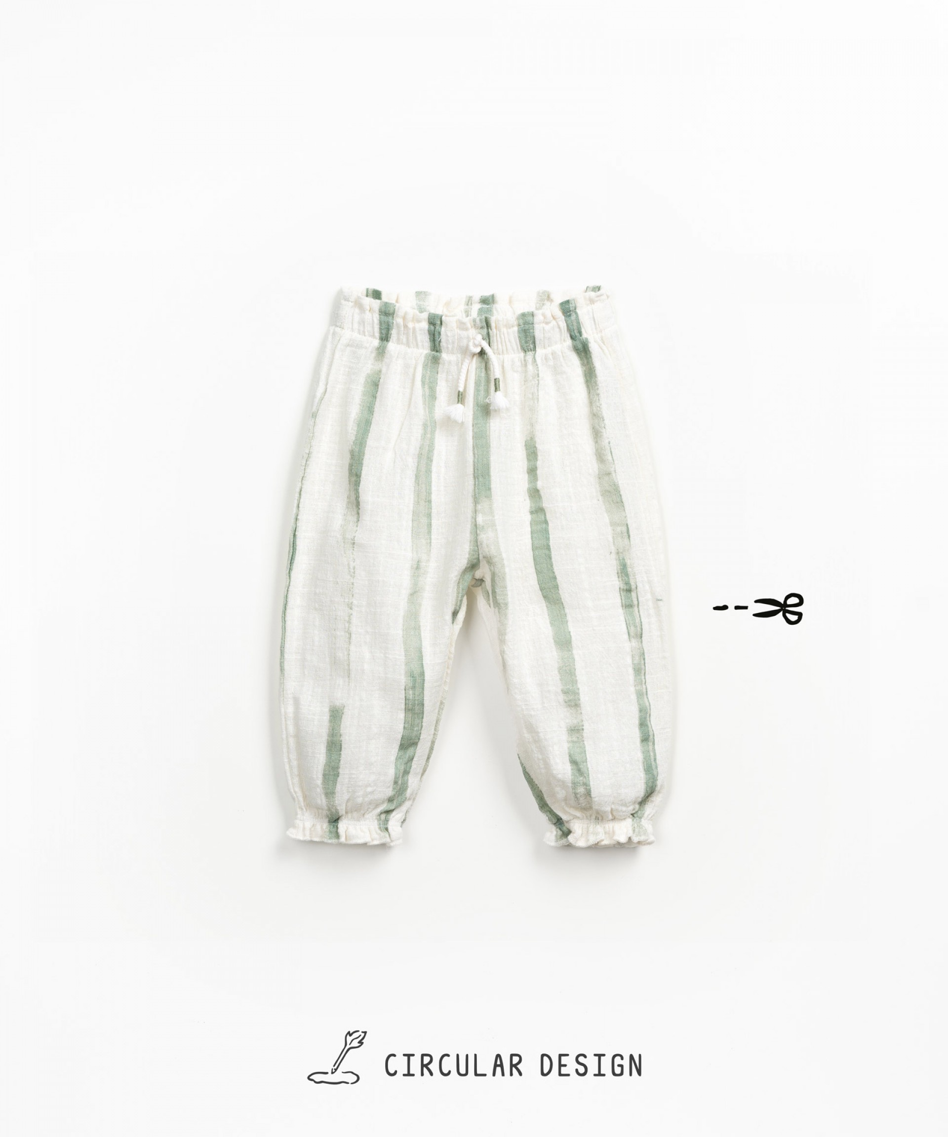 Trousers with decorative drawstring