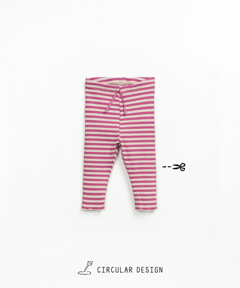 Striped leggings in a blend of organic cotton and hemp