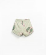 Plush knit shorts with print