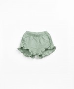 Fabric shorts with ruffles