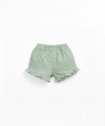 Fabric shorts with ruffles