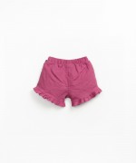 Fabric shorts with ruffles
