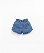 Denim shorts with elastic waistband