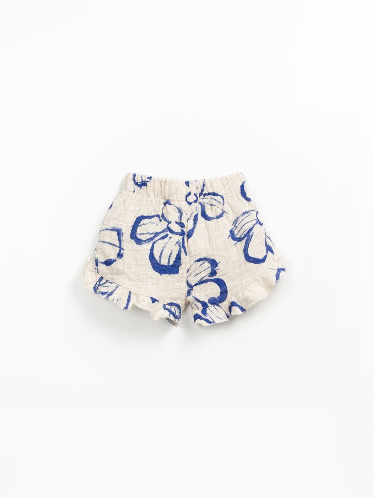 Calção de de tecido com estampado de flores