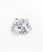 Shorts with print and decorative drawstring