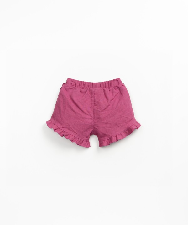 Fabric shorts with side inserts