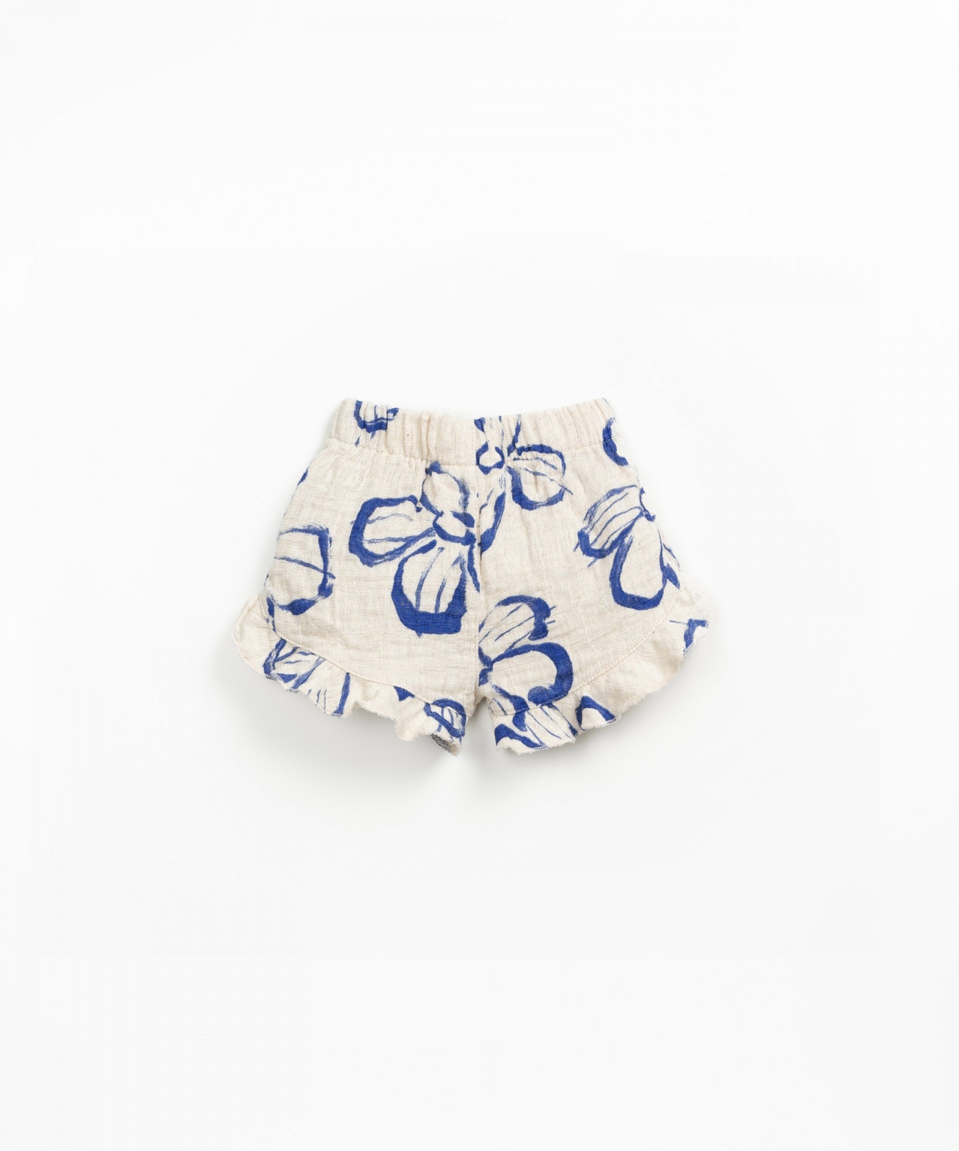 Shorts with print and decorative drawstring