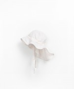 Fabric hat with asymmetrical brim