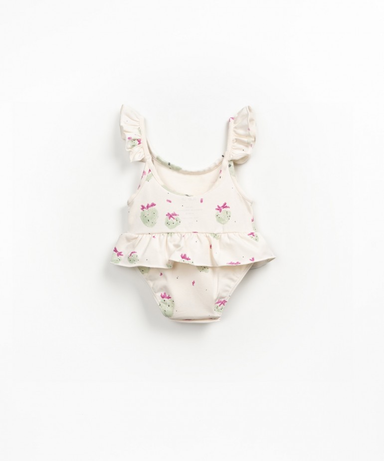 Swimsuit with strawberry print