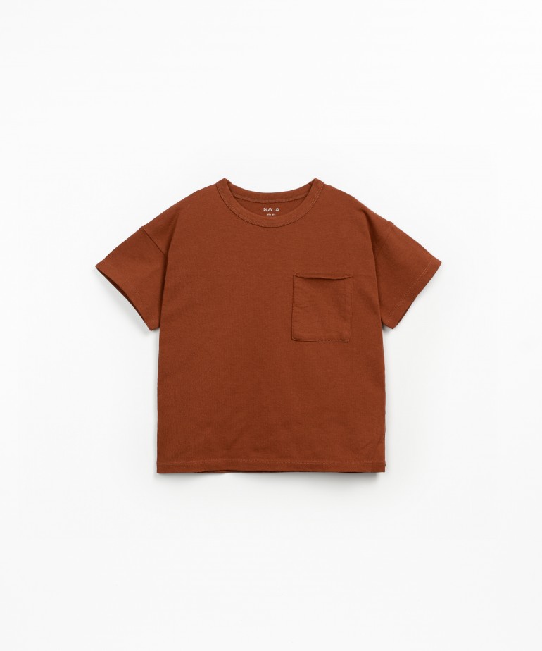 T-shirt a maniche corte in misto cotone biologico e cotone riciclato