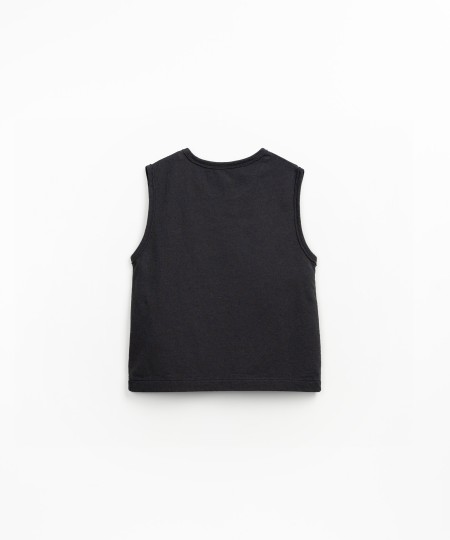 T-shirt senza maniche con miscela di fibre riciclate e fibre organiche